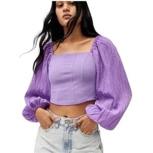 Urban Outfitters Purple top with fun sleeves! Size medium!